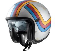Premier Vintage Platinum Edition EX, casco jet S male Opaco Argento/Arancione/Rosso/Blu