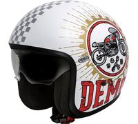 Premier Vintage Speed Demon, Casco Jet XS male Opaco Bianco/Oro/Rosso