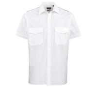 Premier, Camicia Pilot a manica corta, da uomo White Taglia unica