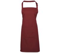 Premier Workwear PR154 colori Bavaglino Grembiule con tasca, colore: bordeaux