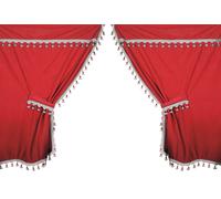 Premiere 2 Tende centrali camion 2 vetri 1 parasole microfibra Rosso Universali