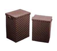 Premiere Housewares 1900779 Set da 2 Cesti per La Biancheria in Tessuto di Carta, Marrone