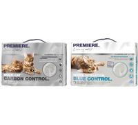 PREMIERE Kit Risparmio 2x12L Lettiera Gatto Agglomerante CARBON E BLUE CONTROL