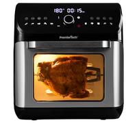 PremierTech Friggitrice ad Aria 12 Litri Extra Large 10 Programmi PT12LAF | Senza olio, display digitale, menù Touch, timer 60 minuti, accessori, vassoi, cestello rotante, senza BPA e PFOA, per casa