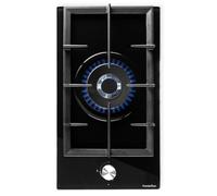 PremierTech PC301G Piano Cottura a Gas 1 fuoco 30cm Vetro Nero 1 bruciatore Griglie in Ghisa