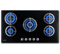 PremierTech PC5G90V Piano Cottura a Gas 5 fuochi 90cm Vetro Nero