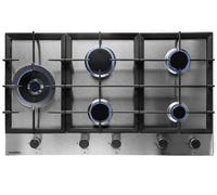 PremierTech PC905L Piano Cottura a Gas 5 fuochi 90cm (86cm) Acciaio Inox con Wok supporti in ghisa