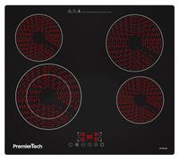PremierTech Piano Cottura da Incasso, 4 Zone 60cm, Vetroceramica , Display Led, Touch Control, Timer, Blocco Sicurezza, Nero, Regolazione Livelli, PT-PC4C
