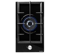 PremierTech Piano Cottura Gas 1 Fuoco 30cm Vetro Nero Incasso Domino PC301G