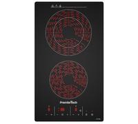PremierTech Piano Cottura Incasso Vetroceramica Nero, 2 Zone 30cm, Display Led, Touch Control, Timer, Blocco Sicurezza, Regolazione Livelli, PT-PC2C