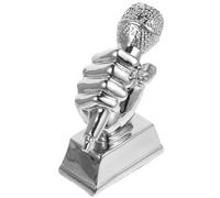 Premio Microfono in Resina Argento Stile Vintage per Concorso Scuola | Premio Microfono, Souvenir da Gara, Decorazione Leggera per Mensole e Scrivanie, Adatto a Insegnanti