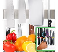 Premium 10 Inch (Small Size) Stainless Steel Magnetic Knife Holder - Professional Magnetic Knife Strip - Space-Saving Knife Rack/Knife Bar with Powerful Magnetic Pull Force (Upgraded Version)