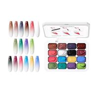 Premium 16-Color Gradient Nail Gel Palette - Professional French Manicure Design Tool, Features High-Pigment Self-Leveling Architecture For Seamless Blending | Long-Wear Chip-Resistant Curing Chemistr