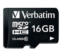 verbatim - micro sdhc classe 10 fino a 45mb/sec - 44082 - 16gb
