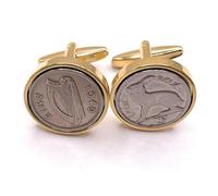 Premium 1949 Lucky Irish Threepence 3D per un 76° compleanno o anniversario gemelli HT GLD, taglia unica, placcato oro, altri tipi di chiusura