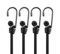 Premium 24" Corde Elastiche Con Gancio, Corda Elastica Per Teloni nero extra forte con chiusure, adatto per uso esterno, resistente alle intemperie, coprisedile impermeabile,cargo(confezione da 4 pz.)