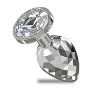 Premium 3-Pc Stainless Steel Anal Plug Set Silver Heart Base Small Waterproof Beginner Safe for Her & Him