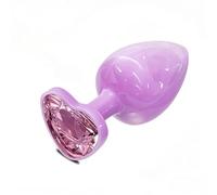 Premium 3-Pc Stainless Steel Anal Plug Set Viola Heart Base Small Waterproof Beginner Safe for Her & Him