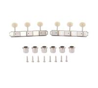 Premium 3-per-side On-a-Plate 3x3 Vintage Guitar Tuners Tuning Machines Tuning Keys for Gibson/Epi LP JR Avorio Plastica Ovale Pulsante Nichel