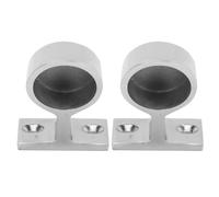 Premium 316 Stainless Steel Stanchion Hand Rail Fitting 2 Pack Mirror Polished Rustproof Boat Handrail Base with Flexible Angle Adjustment for Yachts Inflatable Boats Commercial (25mm)