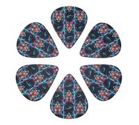 Premium 351 Shape Plectrums 6-Pack Cool Lightning And Tiger Black, Plettri per chitarra elettrica, basso e acustica, qualità professionale 0,46-0,96 mm