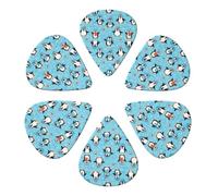 Premium 351 Shape Plectrums 6-Pack Cute Penguin, Plettri per Chitarra Elettrica, Basso e Acustica, Qualità Professionale 0,46-0,96mm