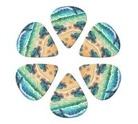 Premium 351 Shape Plectrums 6-Pack Turtles On The Beach, plettri per chitarra elettrica, basso e acustica, qualità professionale 0,46-0,96 mm
