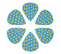 Premium 351 Shape Plectrums 6-Pack Yellow Rubber Ducks, plettri per chitarra elettrica, basso e acustica, qualità professionale 0,46-0,96 mm