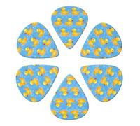 Premium 351 Shape Plectrums 6-Pack Yellow Rubber Ducks, plettri per chitarra elettrica, basso e acustica, qualità professionale 0,46-0,96 mm