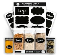 Premium 96 etichette lavagna Bulk - free lavagnetta cancellabile gesso penna - lavabile in lavastoviglie, Mason Jar etichette - Adesivo rimovibile