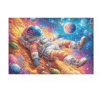 Premium Astronaut Space Galaxy Cosmic Fantasy Leisure Puzzle 1000 Pezzi Per Adulti Stimolante Divertente E Coinvolgente Ideale Per Passatempi E Famiglia 1000 PCS（75x50cm）