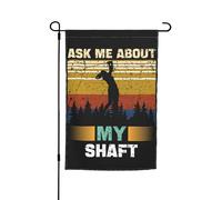 Premium Bandiere Da Giardino 30X45Cm Ask Me About My Shaft Funny Golf Bandiera Del Camion Resistente Bandiera Di Festa Per Giardino, All'Aperto, Halloween