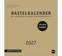 Premium-Bastelkalender gold mittel 2027: Blanko-Kalender zum Basteln mit Spiralbindung und Monatskalendarium. Foto- und Bastelkalender 2027.