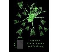 Premium Black Paper Sketchbook - 110 Pages, 8.5x11” - Ideal for Gel Pens, Metallic Markers, and Colored Pencils: Black Drawing Paper for Artists - ... Pastels, Neon, and White Ink, Inspired Pages