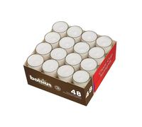 Premium Bolsius Candele Rotonde Trasparente Coppe 48 Pacco 8 Ora Durata Bianco