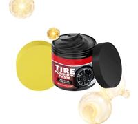 Premium Car Tire Shine Paste 100g Kit With Applicator Sponge - Anti-Cracking And Anti-Burst Tyre Restorer | Professional Cleaning And Polishing Maintenance Cream For Trucks, Sedans, & SUVs