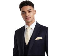 Premium Champagne Uomo Cravatta E Tasca Fazzoletto Set Crema Oro Seta UK