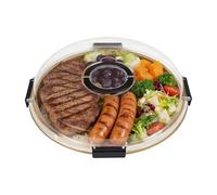 Premium Charcuterie Board With Clear Locking Lid For Appetizers & Snacks With Locking Lid,Handle And Compartments, Wood Serving Tray For Party,gift For Christmas,House Warming,Wedding