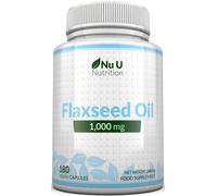 Premium Cold Pressed Flaxseed Oil 1000mg - 180 Vegan Softgel Capsules -