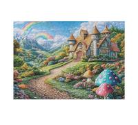 Premium Cottage Gnome Path Rural Countryside Wild Nature Whimsical Puzzle 300 Pezzi Per Adulti Coinvolgente Divertente E Creativo Ideale Per Passare Il Tempo Libero 300 PCS（40x28cm）