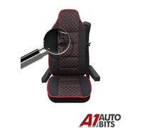 Premium Cuciture Rosse Similpelle Tessuto Sedile Cover Per Iveco Stralis Hi-Way