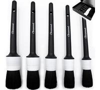 PREMIUM Detailing Brush Set [5 Pz] - Pulizia delicata e facile - Uso universale - Per cerchi in lega, interni auto, moto - Spazzola di pulizia, spazzola per dettagli
