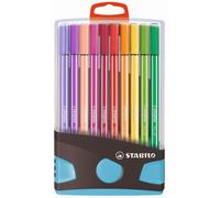Premium Fibre-Tip Pen - STABILO Pen 68 - ColorParade in Anthracite/Light Blue -