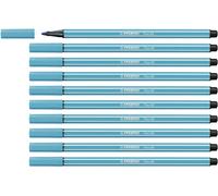 Premium Fibre-Tip Pen - STABILO Pen 68 - Pack of 10 - Light Blue