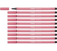 Premium Fibre-Tip Pen - STABILO Pen 68 - Pack of 10 - Neon Red