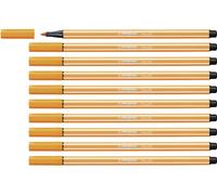 Premium Fibre-Tip Pen - STABILO Pen 68 - Pack of 10 - Orange