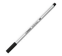 Premium Fibre-Tip Pen with Brush Tip - STABILO Pen 68 brush - Pack of 1 - Black