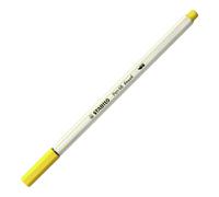 Premium Fibre-Tip Pen with Brush Tip - STABILO Pen 68 brush - Pack of 1 - Yellow
