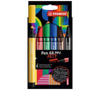 Pennarelli Stabilo Pen 68 Max Arty Set da 6 Pennarelli Premium Doppio Tratto