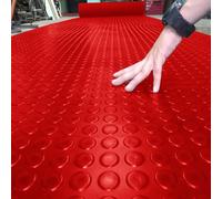 Premium Garage Flooring Roll Mats - Coin-Grip Gomma, facile da pulire, tagliabile, tappetino per parcheggio fai da te, disponibile in rosso, dimensioni: 0,6 m, 2,1 m, 3,4 m, 4,6 m (1,2 x 5,4 m)
